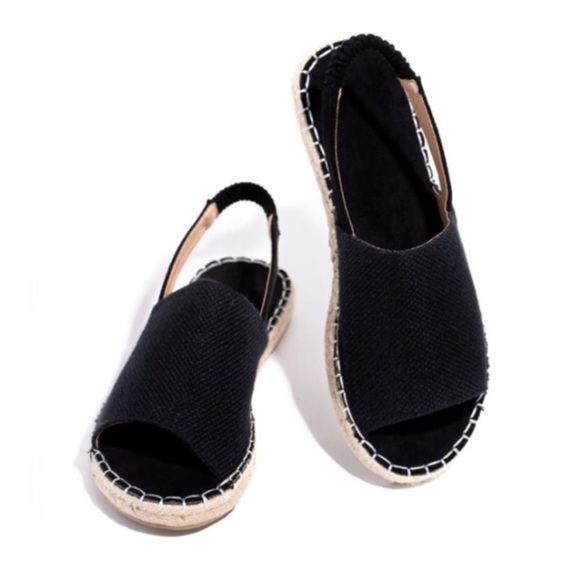 !LAST PAIR SIZE 10! Peep Toe Slingback Espadrilles - Picture 4 of 6